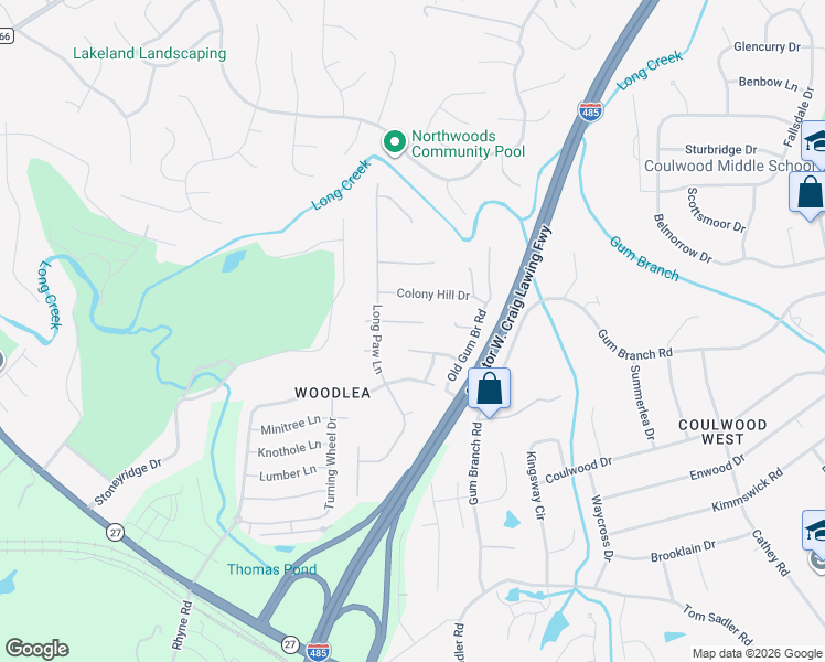 map of restaurants, bars, coffee shops, grocery stores, and more near 1722 Carmenet Lane in Charlotte