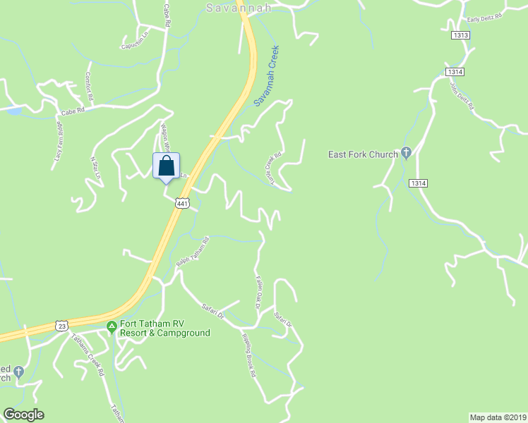 map of restaurants, bars, coffee shops, grocery stores, and more near 681 Fox Trace Road in Sylva