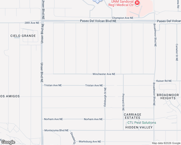 map of restaurants, bars, coffee shops, grocery stores, and more near 2511 Dunster Street Northeast in Rio Rancho