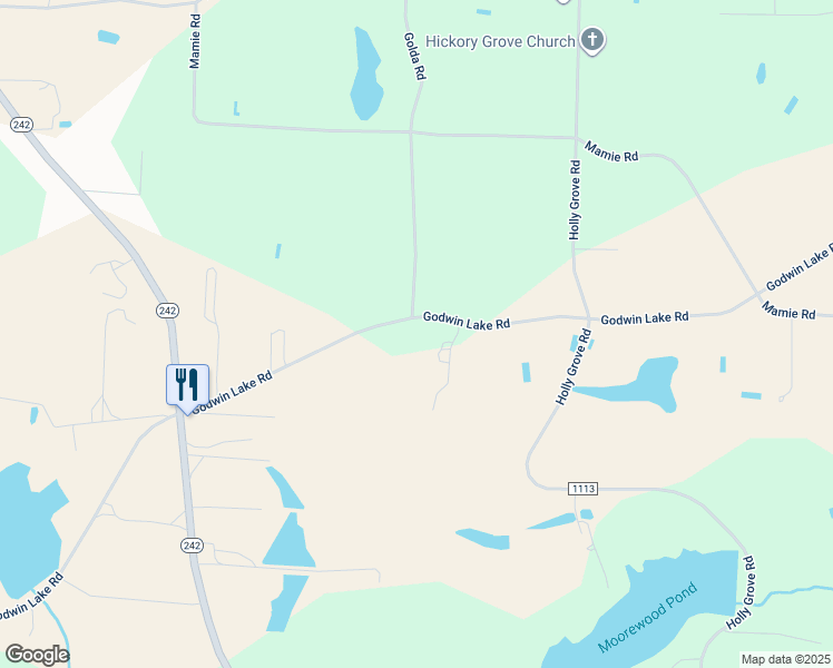 map of restaurants, bars, coffee shops, grocery stores, and more near 5453 Godwin Lake Road in Benson