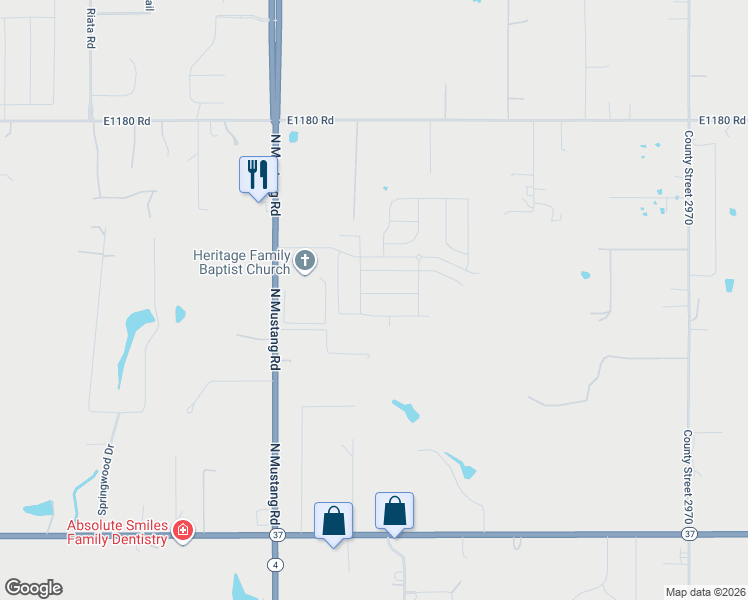 map of restaurants, bars, coffee shops, grocery stores, and more near 5123 Hughes Drive in Tuttle