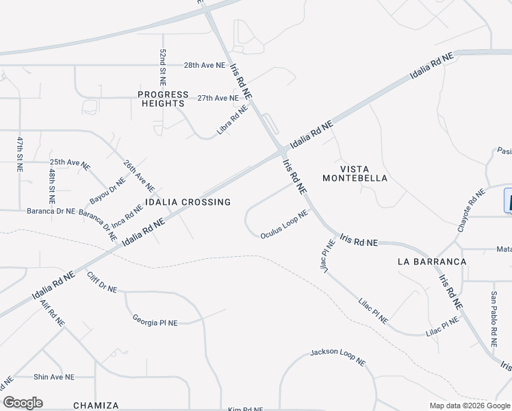 map of restaurants, bars, coffee shops, grocery stores, and more near 3066 Oculus Loop Northeast in Rio Rancho