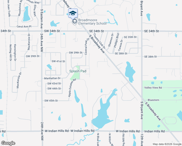 map of restaurants, bars, coffee shops, grocery stores, and more near 4407 Applegate Drive in Moore