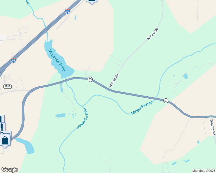 map of restaurants, bars, coffee shops, grocery stores, and more near 11723 North Carolina 55 in Dunn