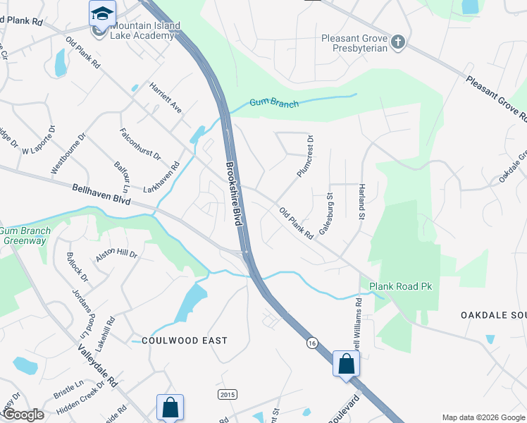 map of restaurants, bars, coffee shops, grocery stores, and more near 7508 Plank Road in Charlotte