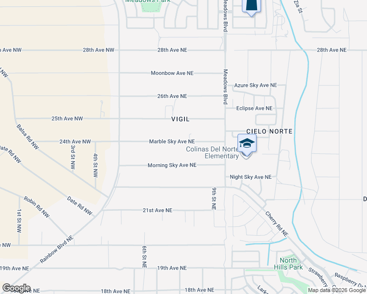 map of restaurants, bars, coffee shops, grocery stores, and more near 800 Marble Sky Avenue Northeast in Rio Rancho