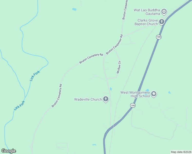 map of restaurants, bars, coffee shops, grocery stores, and more near 133 Community Building Road in Mount Gilead