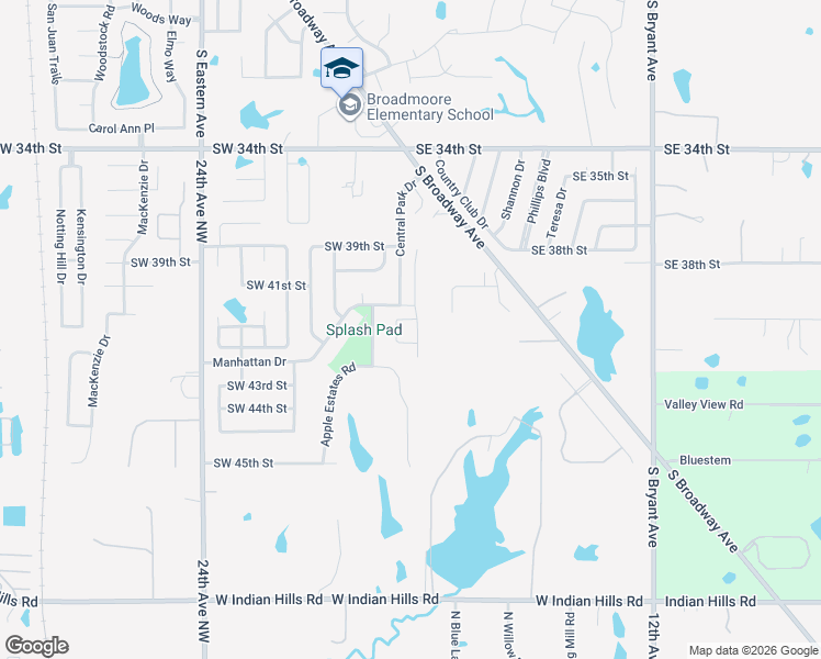 map of restaurants, bars, coffee shops, grocery stores, and more near 4407 Applegate Drive in Moore