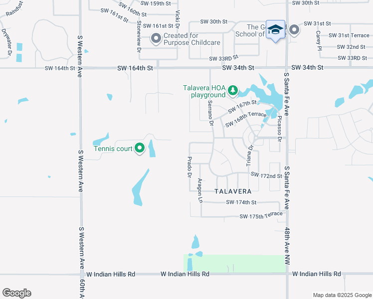 map of restaurants, bars, coffee shops, grocery stores, and more near 17017 Prado Drive in Oklahoma City