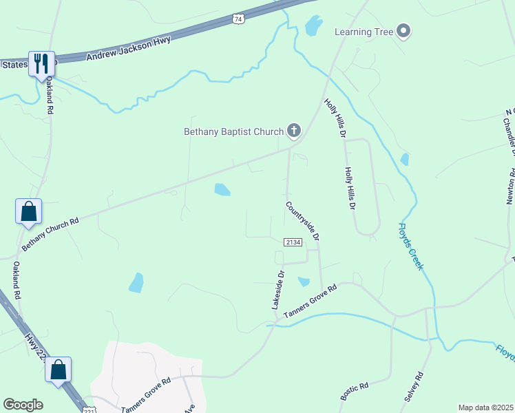 map of restaurants, bars, coffee shops, grocery stores, and more near 280 Woodside Drive in Forest City