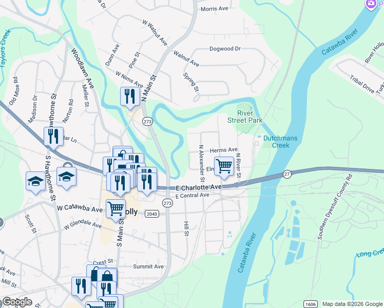 map of restaurants, bars, coffee shops, grocery stores, and more near 428 Herms Avenue in Mount Holly