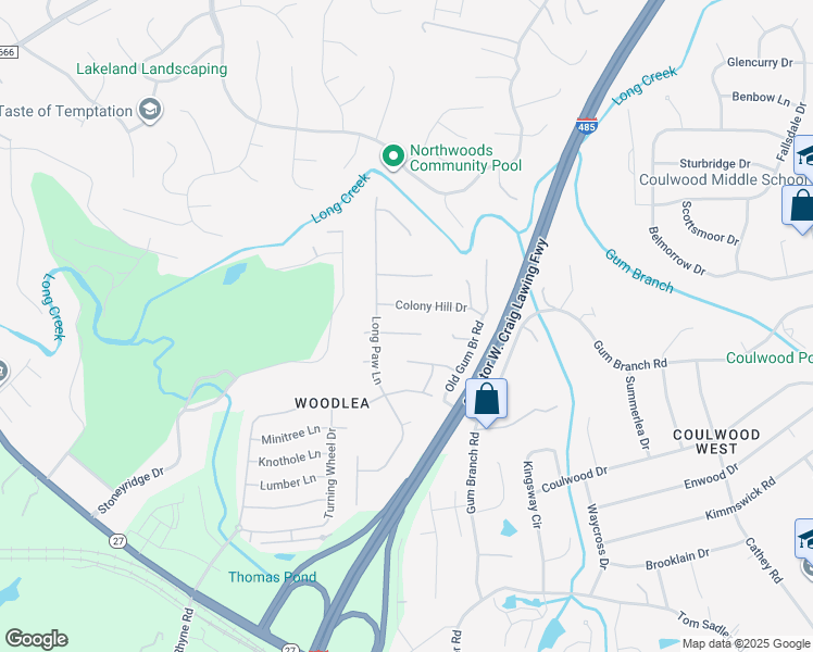 map of restaurants, bars, coffee shops, grocery stores, and more near 1722 Carmenet Ln in Charlotte