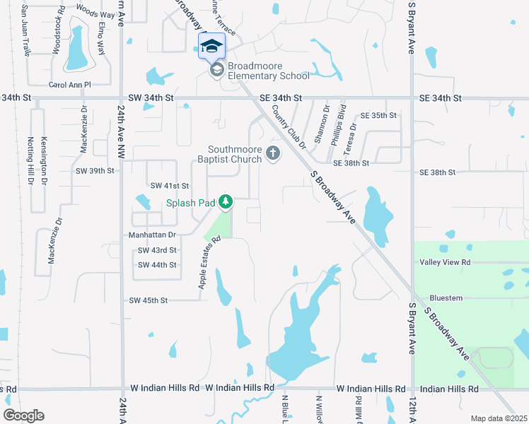 map of restaurants, bars, coffee shops, grocery stores, and more near 4404 Applegate Drive in Moore