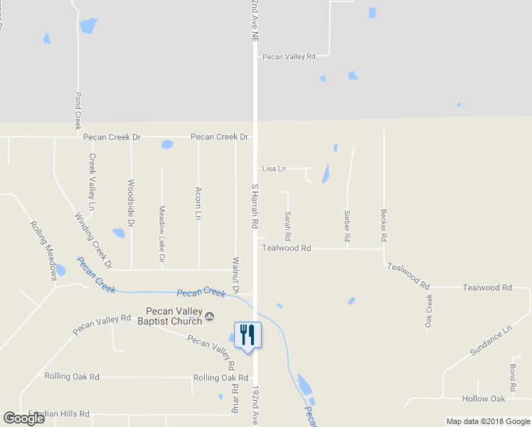 map of restaurants, bars, coffee shops, grocery stores, and more near 16920 South Harrah Road in Cleveland County