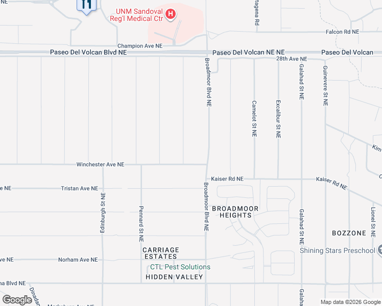 map of restaurants, bars, coffee shops, grocery stores, and more near Westminster Street Northeast in Rio Rancho