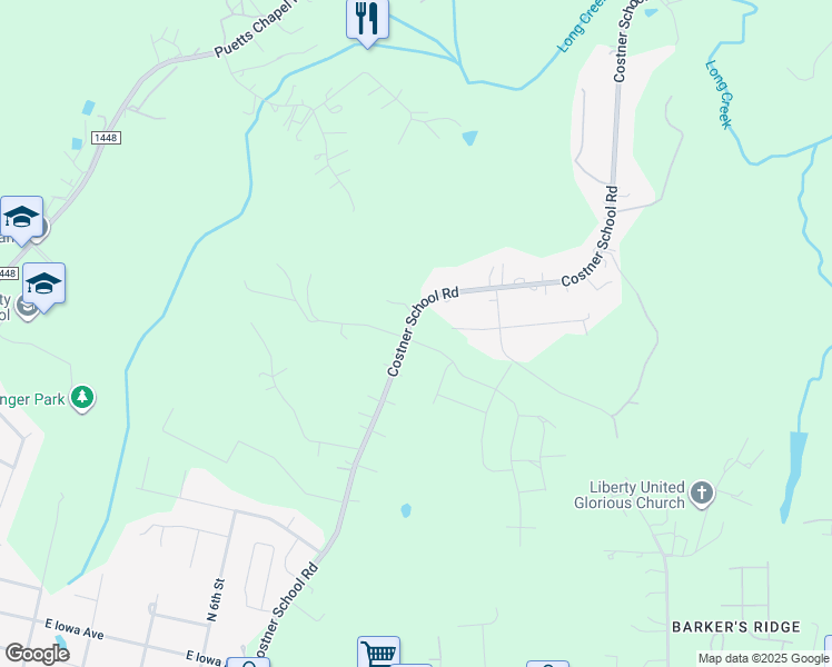 map of restaurants, bars, coffee shops, grocery stores, and more near 606 Costner School Road in Bessemer City