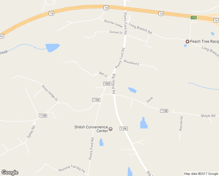 map of restaurants, bars, coffee shops, grocery stores, and more near 178 Big Island Road in Forest City