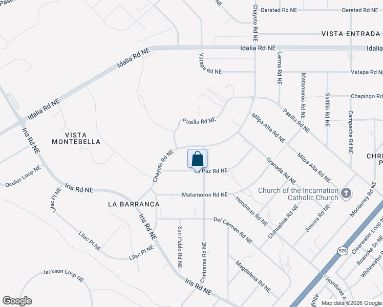 map of restaurants, bars, coffee shops, grocery stores, and more near 6015 Chayote Road Northeast in Rio Rancho