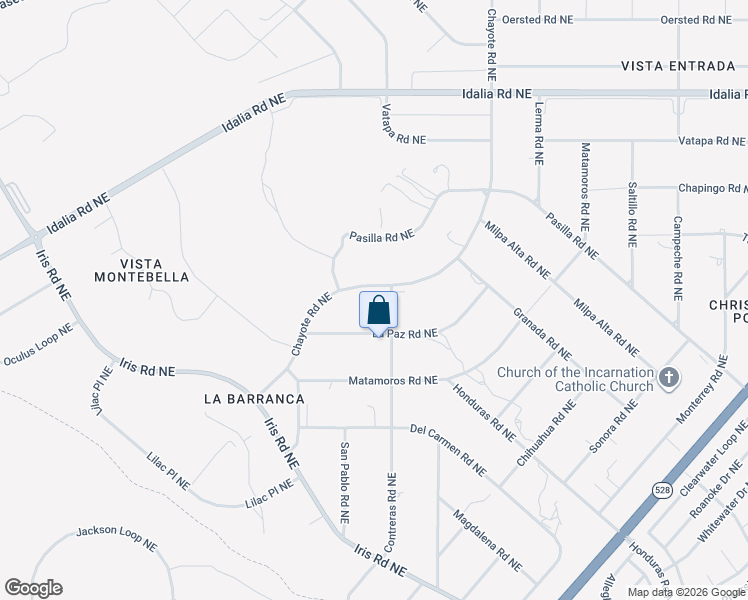 map of restaurants, bars, coffee shops, grocery stores, and more near 6015 Chayote Road Northeast in Rio Rancho