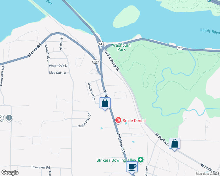 map of restaurants, bars, coffee shops, grocery stores, and more near 4810 West Main Street in Russellville