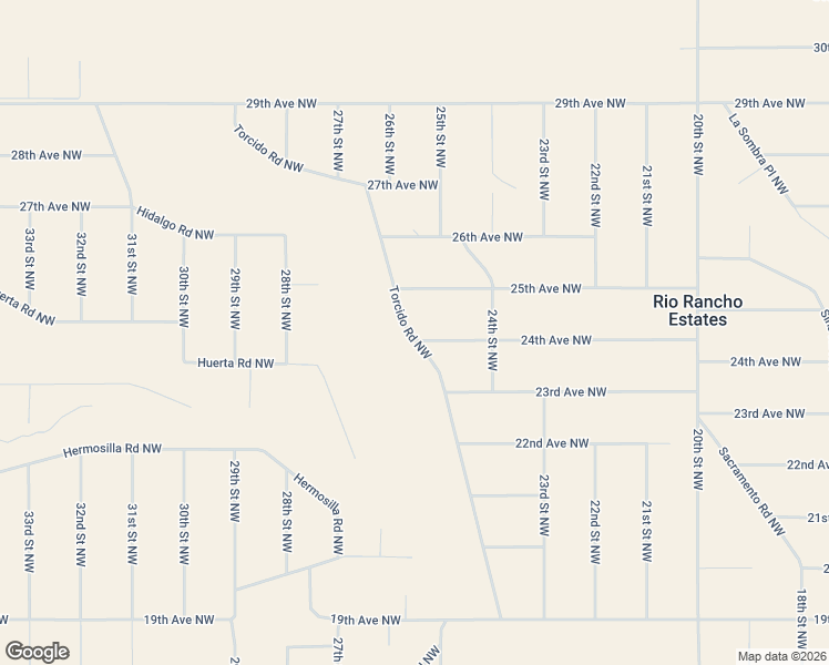 map of restaurants, bars, coffee shops, grocery stores, and more near Torcido Road Northwest in Rio Rancho