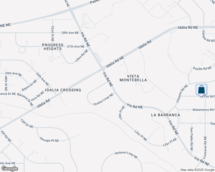 map of restaurants, bars, coffee shops, grocery stores, and more near 3110 Oculus Loop Northeast in Rio Rancho