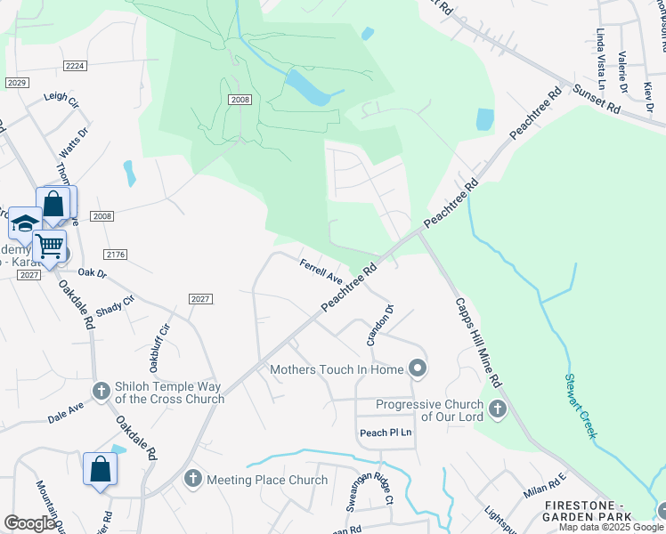 map of restaurants, bars, coffee shops, grocery stores, and more near 1109 Keener Creek Road in Charlotte