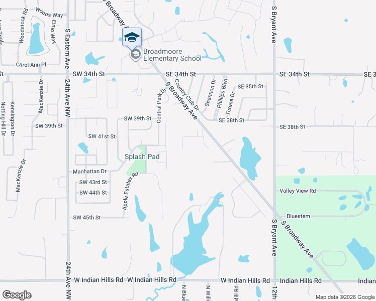 map of restaurants, bars, coffee shops, grocery stores, and more near 4212 Olde Copper Creek Road in Moore