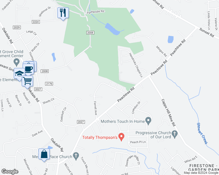 map of restaurants, bars, coffee shops, grocery stores, and more near 415 Ferrell Avenue in Charlotte