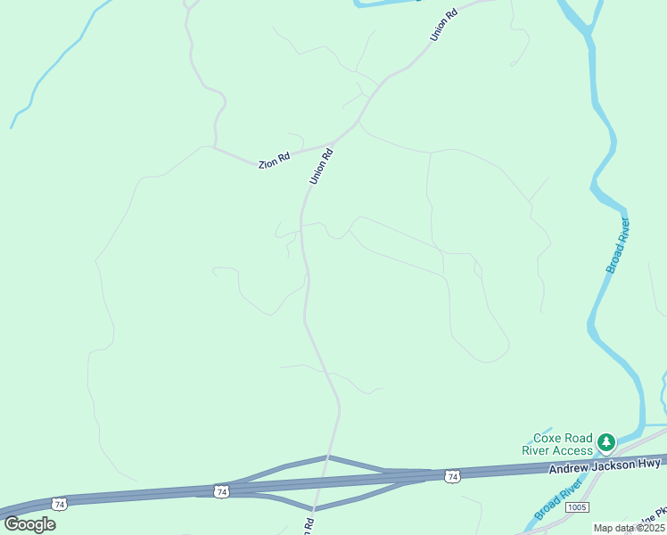map of restaurants, bars, coffee shops, grocery stores, and more near 2417 Union Rd in Rutherfordton