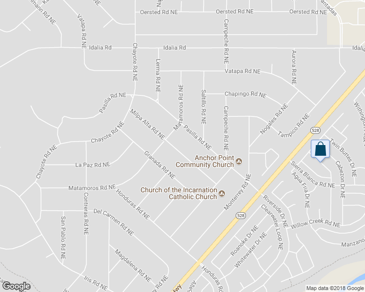 map of restaurants, bars, coffee shops, grocery stores, and more near 6609 Milpa Alta Road Northeast in Rio Rancho
