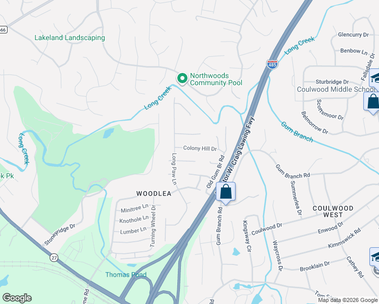 map of restaurants, bars, coffee shops, grocery stores, and more near 1722 Carmenet Lane in Charlotte