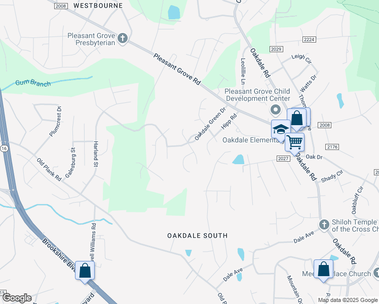map of restaurants, bars, coffee shops, grocery stores, and more near 6203 Whispering Brook Court in Charlotte