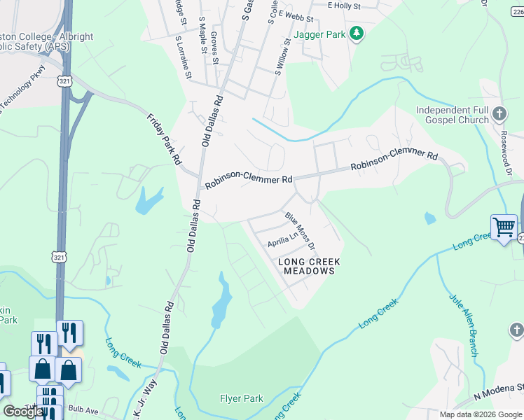 map of restaurants, bars, coffee shops, grocery stores, and more near 1142 Larkspur Lane in Dallas