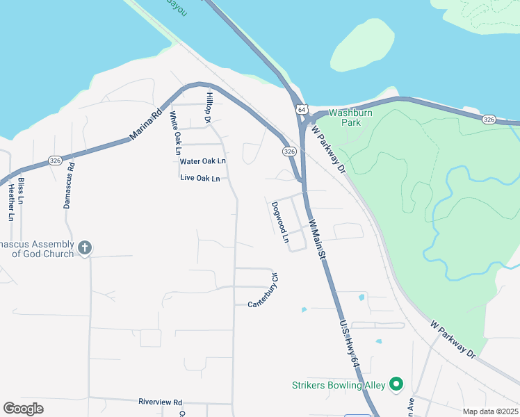 map of restaurants, bars, coffee shops, grocery stores, and more near 309 Candlewick Lane in Russellville