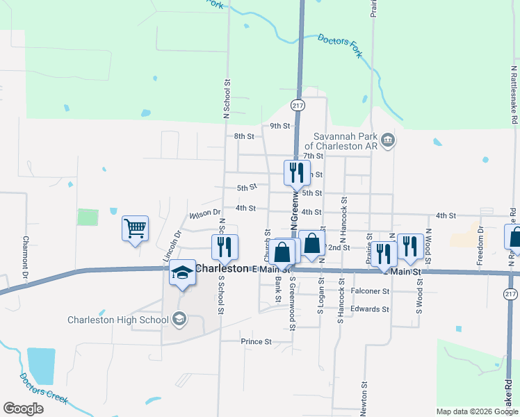 map of restaurants, bars, coffee shops, grocery stores, and more near 210 Church Street in Charleston