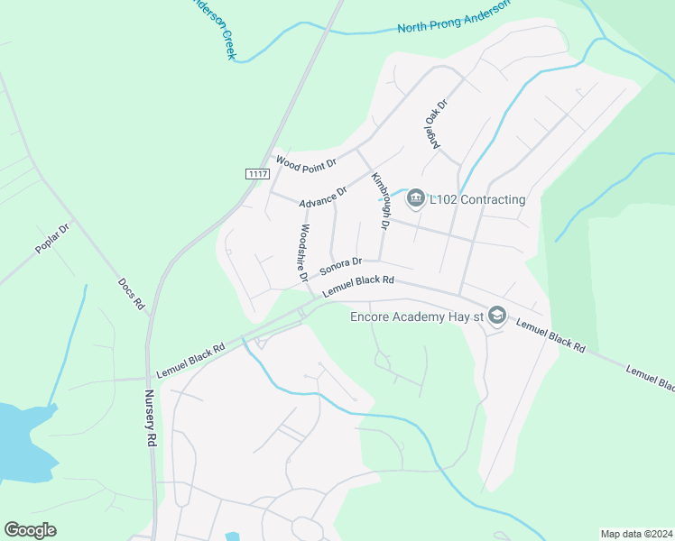 map of restaurants, bars, coffee shops, grocery stores, and more near 82 Sonora Drive in Lillington