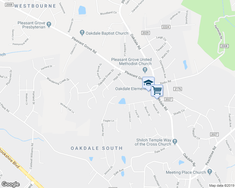 map of restaurants, bars, coffee shops, grocery stores, and more near 6011 Fox Crossing Drive in Charlotte