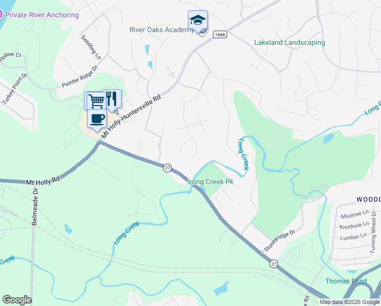 map of restaurants, bars, coffee shops, grocery stores, and more near 636 Sentinel Oak Lane in Charlotte