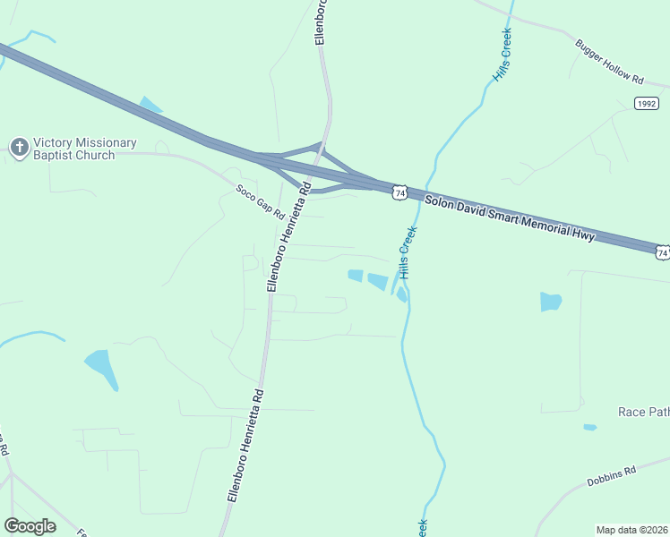 map of restaurants, bars, coffee shops, grocery stores, and more near 225 Four Lakes Drive in Ellenboro