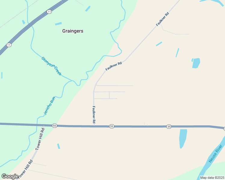 map of restaurants, bars, coffee shops, grocery stores, and more near 1576 Bonnie Lane in Kinston