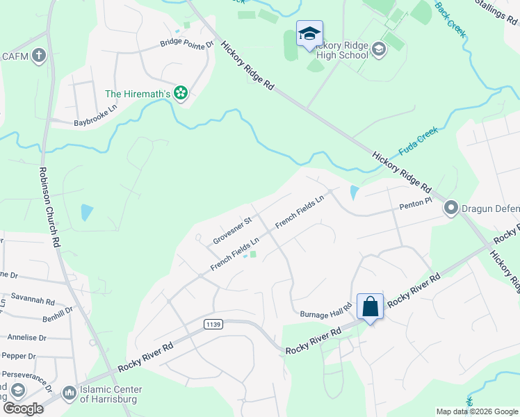 map of restaurants, bars, coffee shops, grocery stores, and more near 3840 Grovesner Street in Harrisburg