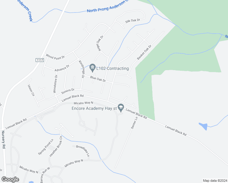 map of restaurants, bars, coffee shops, grocery stores, and more near 76 Valley Oak Drive in Bunnlevel