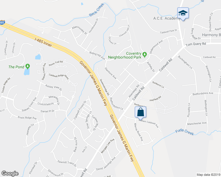 map of restaurants, bars, coffee shops, grocery stores, and more near 3429 Broadwick Street in Charlotte