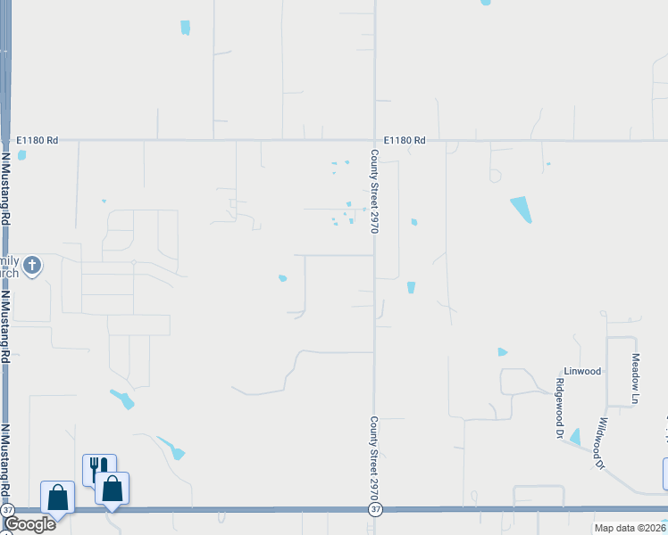 map of restaurants, bars, coffee shops, grocery stores, and more near 5903 Rolling Ridge Drive in Tuttle