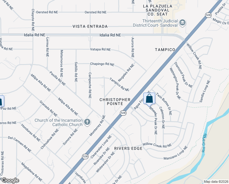 map of restaurants, bars, coffee shops, grocery stores, and more near 7000 Tampico Road Northeast in Rio Rancho