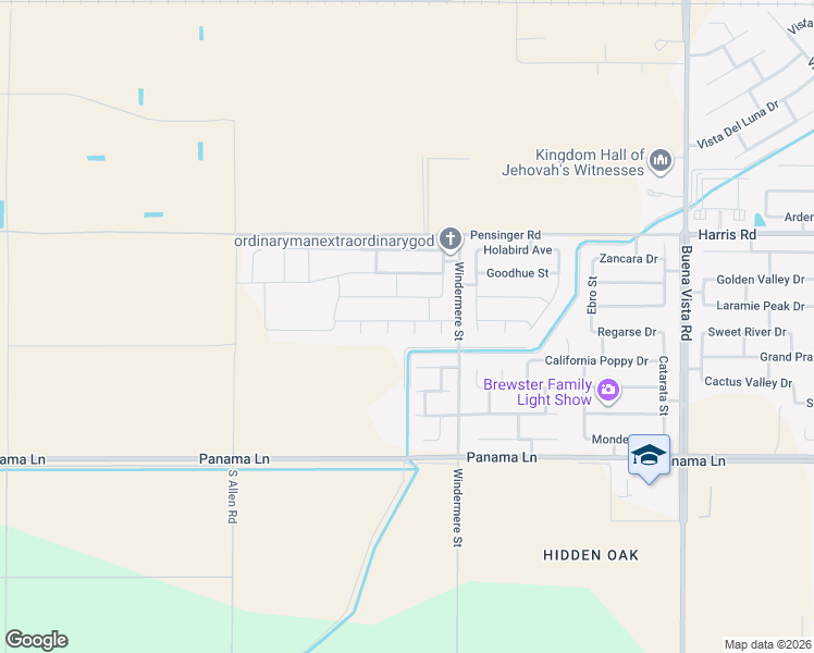 map of restaurants, bars, coffee shops, grocery stores, and more near 6002 Herzon Court in Bakersfield