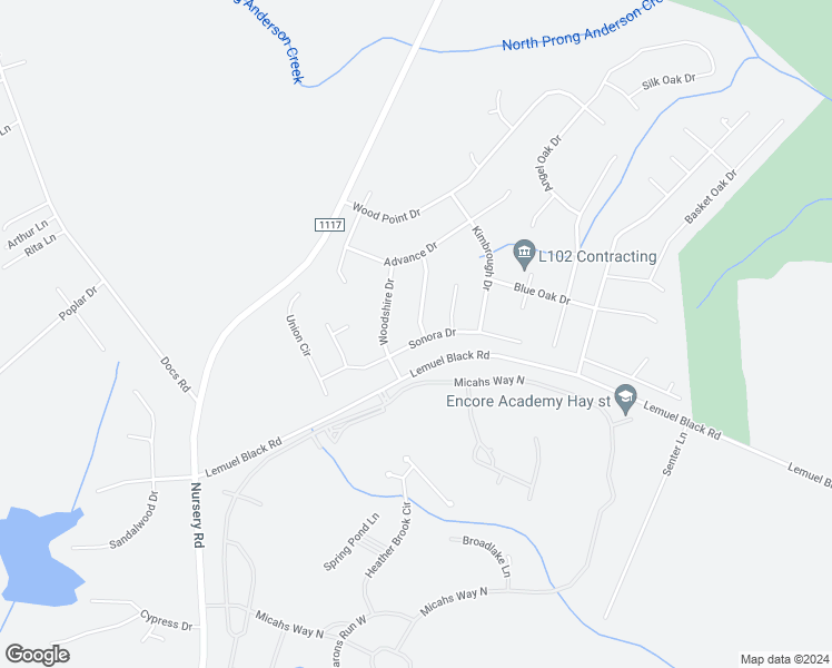 map of restaurants, bars, coffee shops, grocery stores, and more near 61 Sonora Drive in Lillington