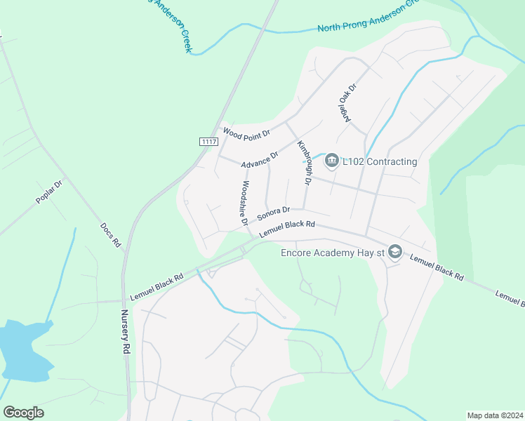 map of restaurants, bars, coffee shops, grocery stores, and more near 61 Sonora Drive in Lillington