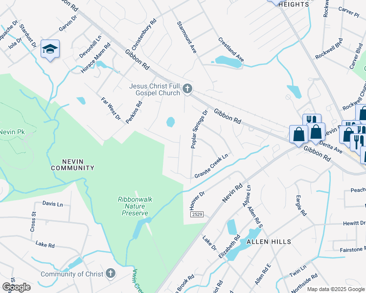 map of restaurants, bars, coffee shops, grocery stores, and more near 4210 John Dale Lane in Charlotte